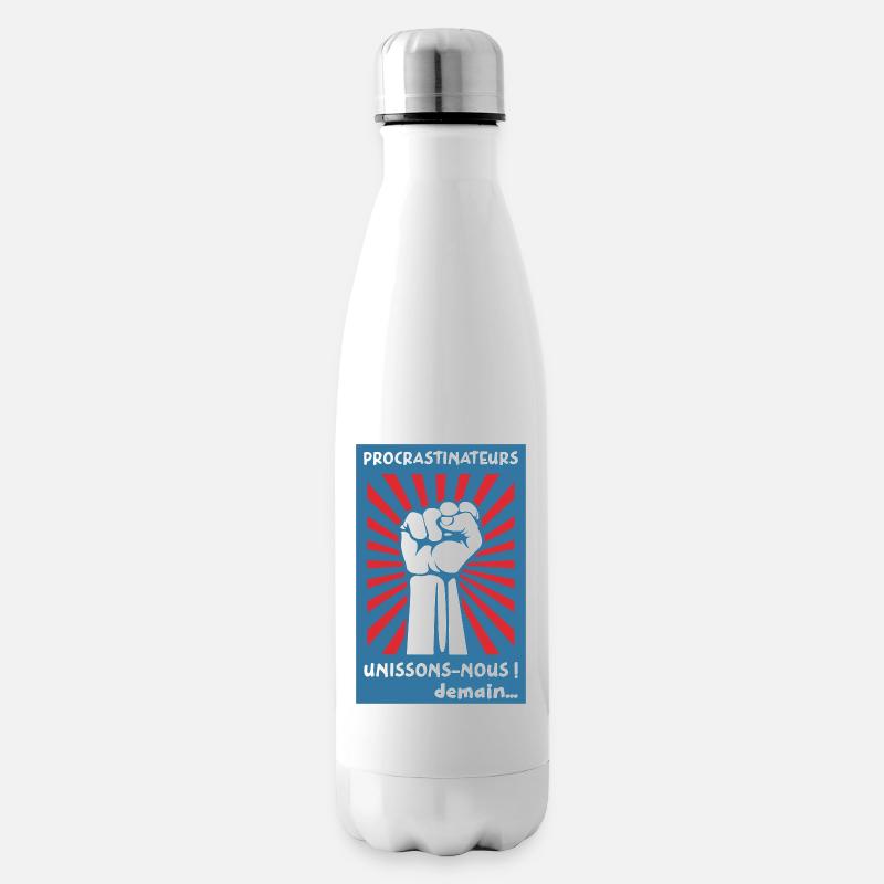 Procrastinateurs unissons-nous ! Demain... - Bouteille isotherme - blanc