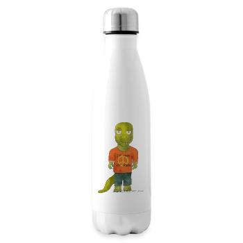 Vegan T-Rex «Elias» - Insulated Water Bottle - white - Right