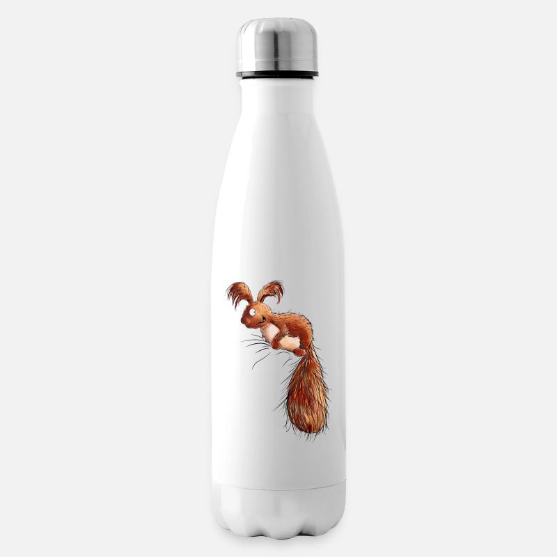 Drolliges Eichhörnchen Wildtier - Isolierflasche - Weiß