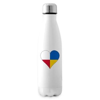 Ukraine Pologne deux drapeaux un cœur - Bouteille isotherme - blanc - Droite