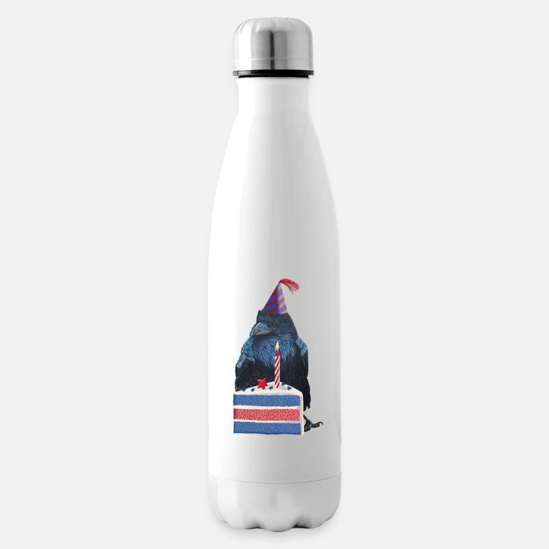 Geburtstags Party Rabe Krähe - Isolierflasche - Weiß
