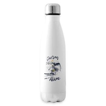 Le surf me rend vivant - Bouteille isotherme - blanc - Droite