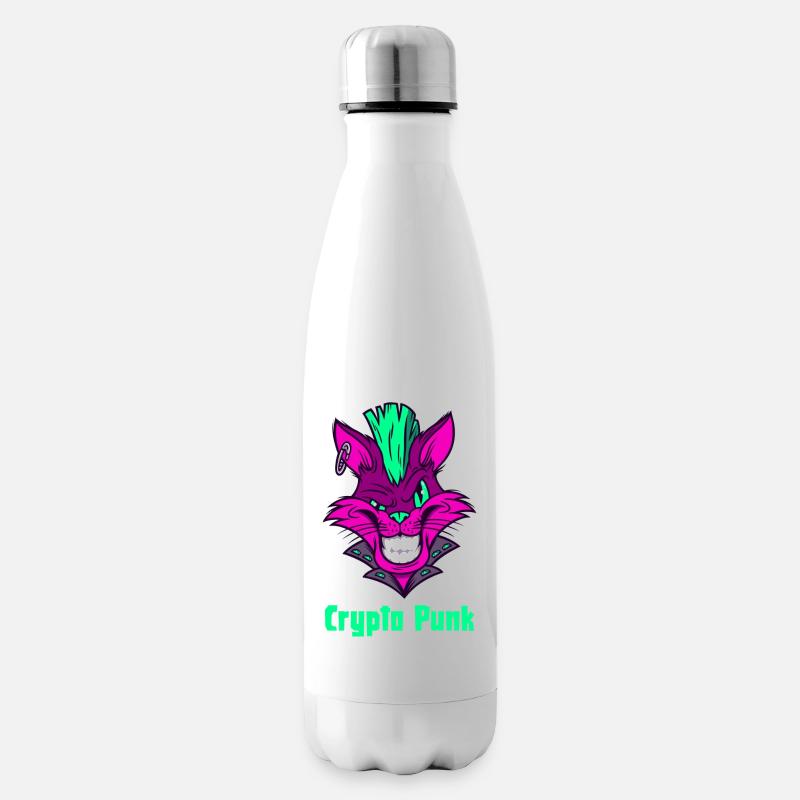 Crypto Punk est le cadeau Crypto « NFT » avec morsure - Bouteille isotherme - blanc