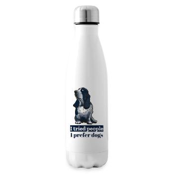 J’ai essayé les gens, je préfère les chiens. Amoureux cynique des chiens - Bouteille isotherme - blanc - Droite