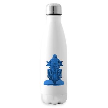 Motorcyclist blue - Insulated Water Bottle - white - Right