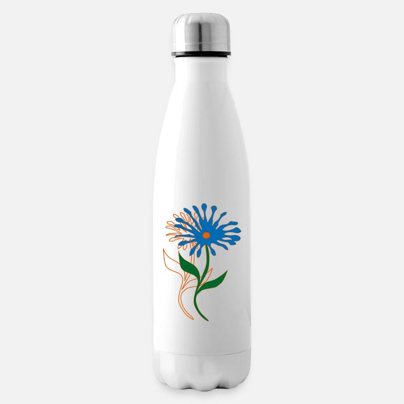 Blumen, Flowers - Isolierflasche - Weiß
