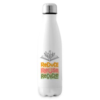 Reduce - Reuse - Recycle - Insulated Water Bottle - white - Right