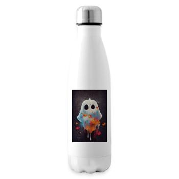 Cute Little Ghost Paint Splatter - Insulated Water Bottle - white - Right