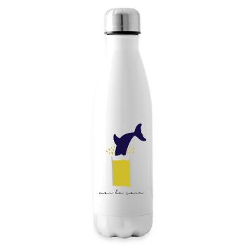 Moi le soir, plongeon et bière - Bouteille isotherme - blanc - Droite