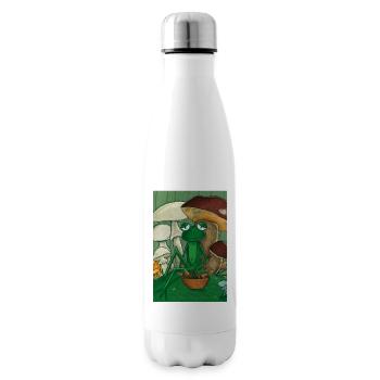 Frog picking mushrooms - Insulated Water Bottle - white - Right