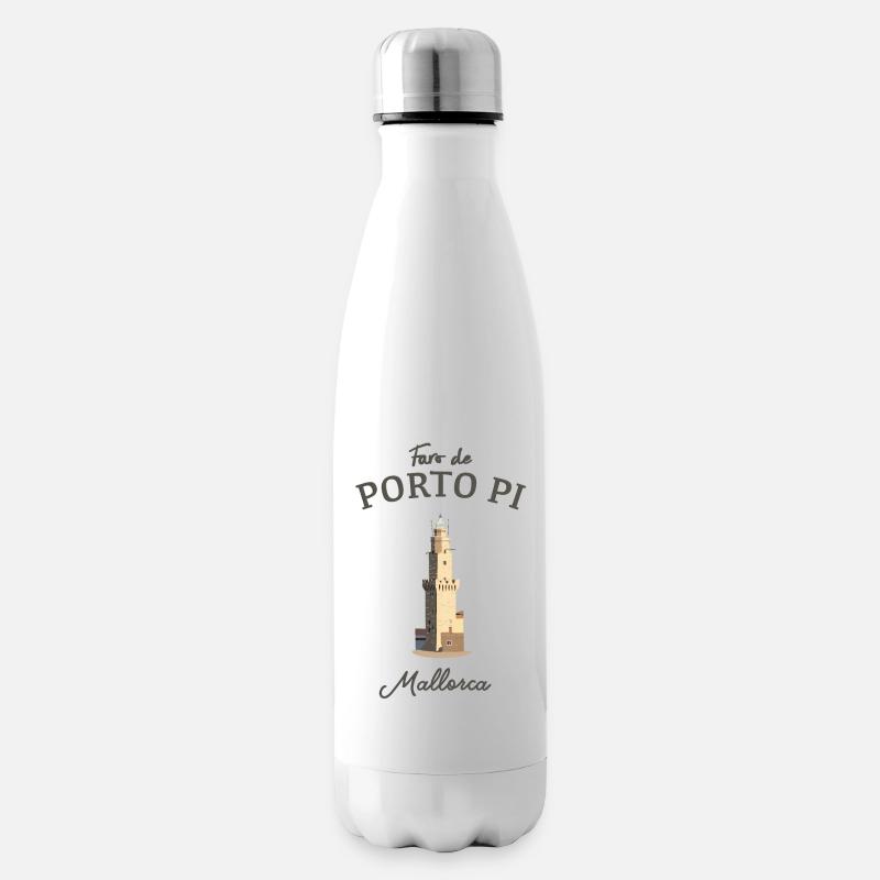 Palma de Mallorca, Leuchtturm Porto Pi, Spanien - Isolierflasche - Weiß