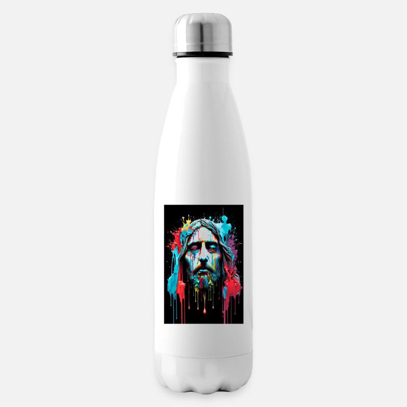 JESUS - bunte Farbe - Isolierflasche - Weiß