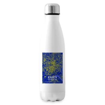 Nachtblaue moderne ästhetische Essen Stadtkarte - Isolierflasche - Weiß - Rechts