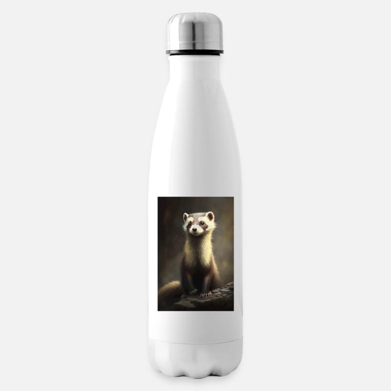 Frettchen Süß Portrait - Isolierflasche - Weiß