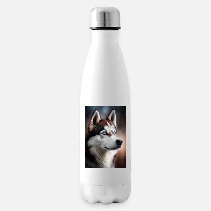 Husky Hund Tier Cool Realistisch - Isolierflasche - Weiß