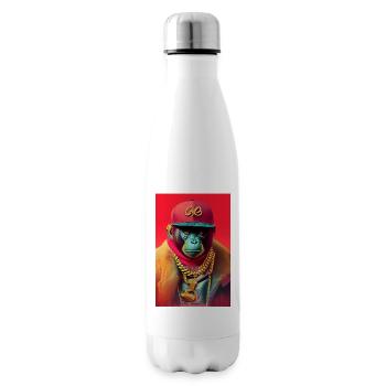 Cool monkey with gold chain - Insulated Water Bottle - white - Right