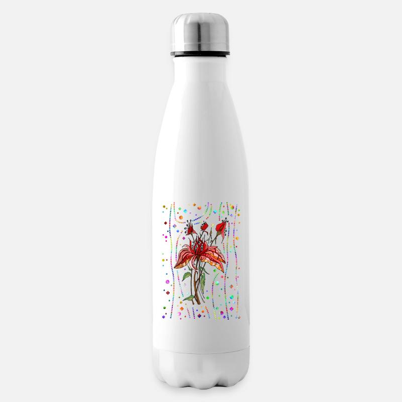 Fleur - Bouteille isotherme - blanc