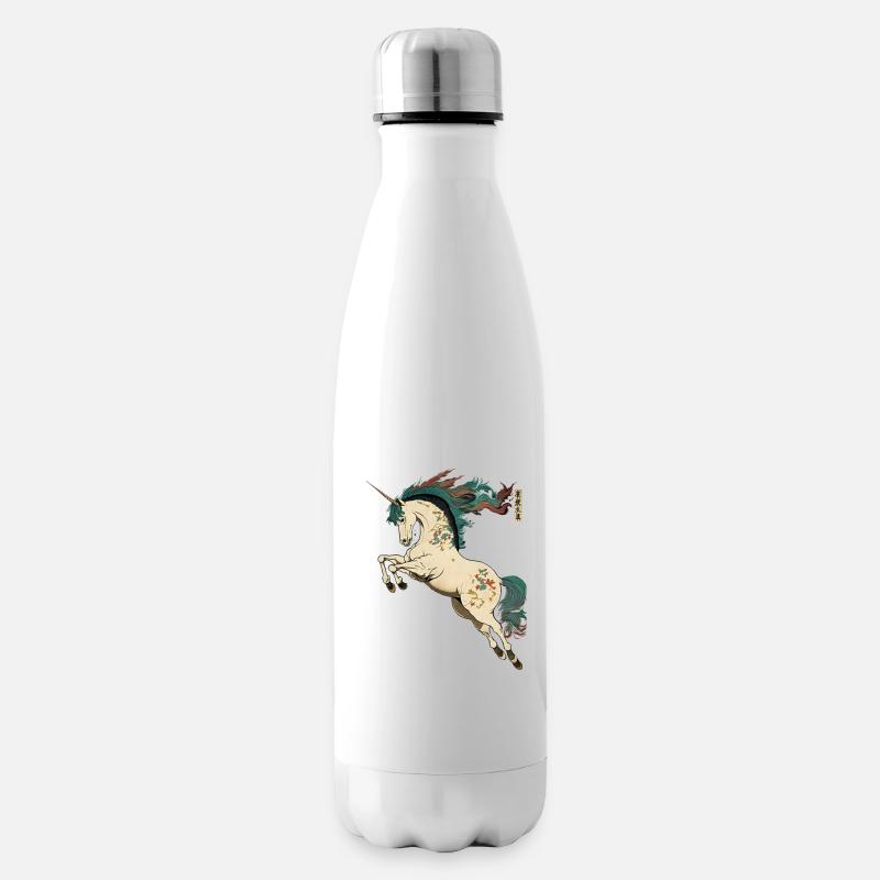 Einhorn in Ukiyo-e Stil - Isolierflasche - Weiß