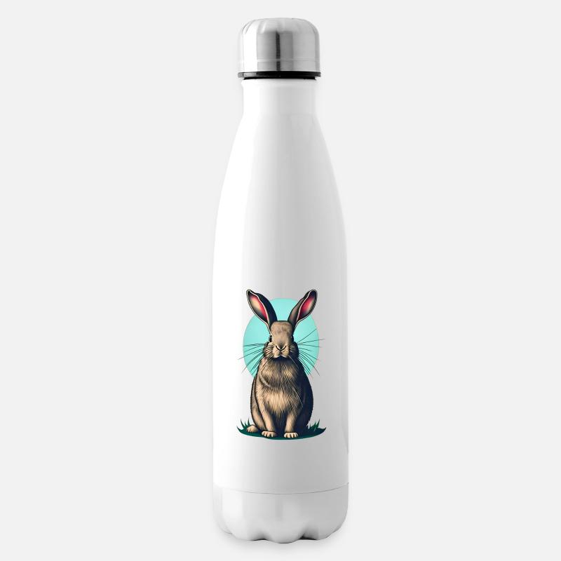 Osterhase mit türkisfarbenem Ei - Isolierflasche - Weiß