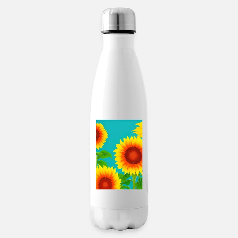 Sonnenblumen - Isolierflasche - Weiß