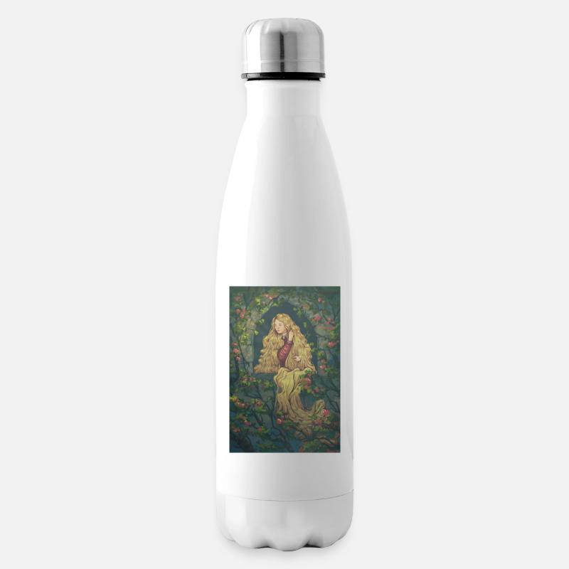 Raiponce et Roses rouges - Bouteille isotherme - blanc