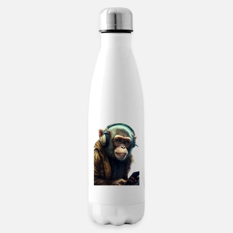 Affe - Isolierflasche - Weiß