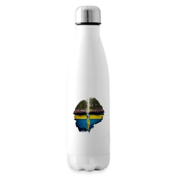 Sweden Travel Nature Flag Motif - Insulated Water Bottle - white - Right