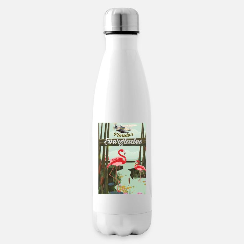 Affiche de voyage Florda dans les Everglades - Bouteille isotherme - blanc