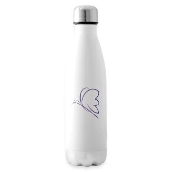Papillon, dessin animiste essenien, violet - Bouteille isotherme - blanc - Droite