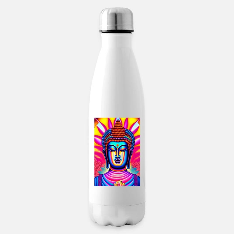Buddha aus Metall - Isolierflasche - Weiß