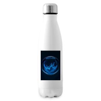 Clouds in a bubble blue 3 - Insulated Water Bottle - white - Right