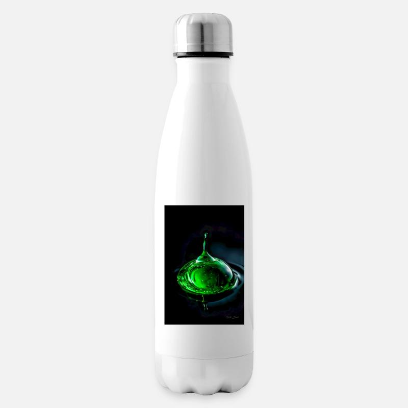 Tropfen grün 7 - Isolierflasche - Weiß