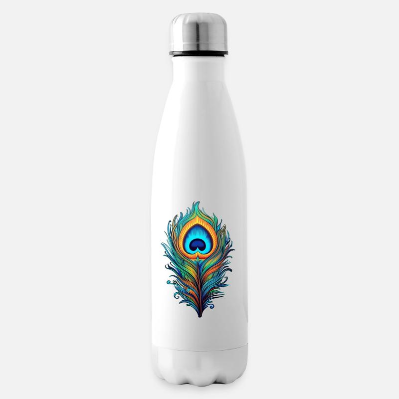 Plume de paon mystique - Bouteille isotherme - blanc