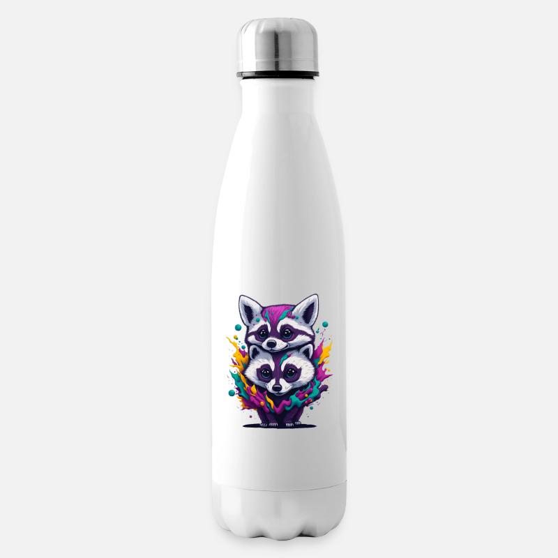 Racoton laveur 3 - Bouteille isotherme - blanc