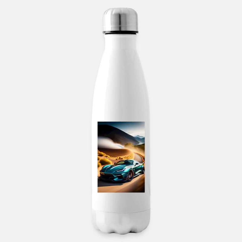 Autorennen - Isolierflasche - Weiß