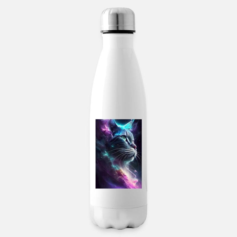 Katze im Weltall - Isolierflasche - Weiß