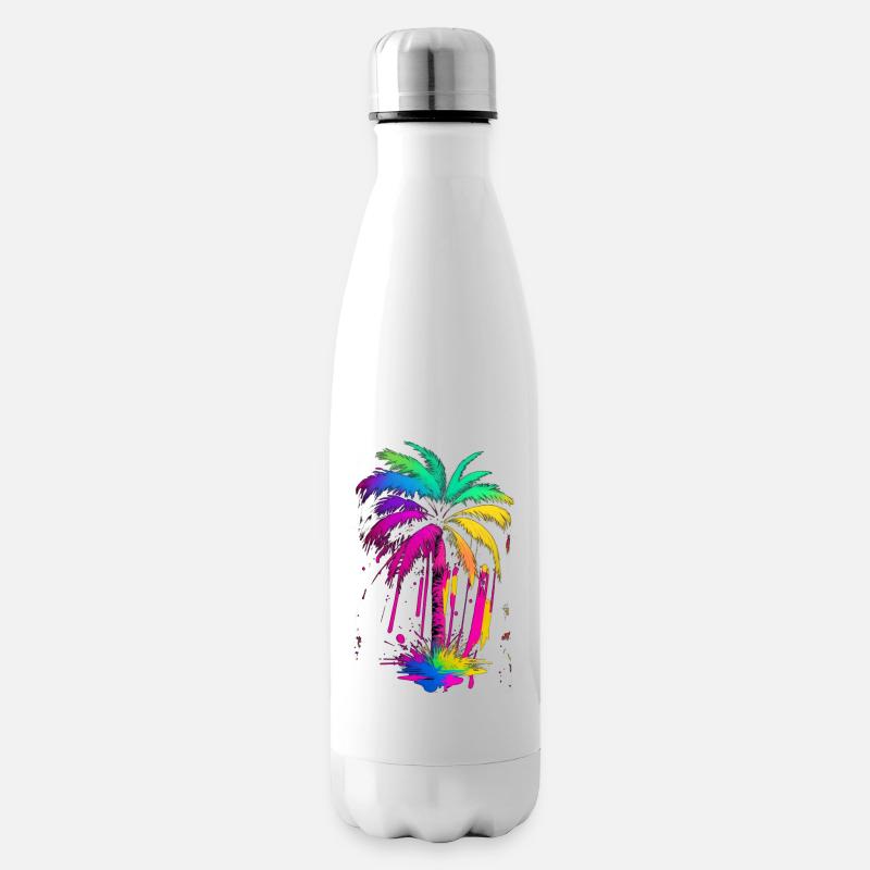 Palme - Isolierflasche - Weiß