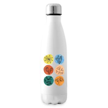 colorful flowers mother's day gift florist flora - Insulated Water Bottle - white - Right