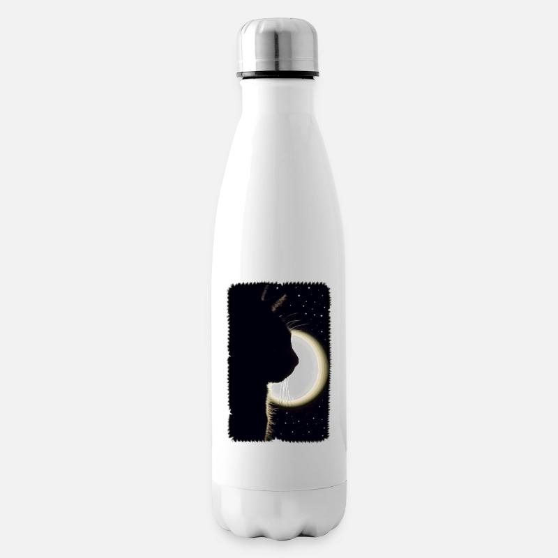 Moon Cat - Insulated Water Bottle - white