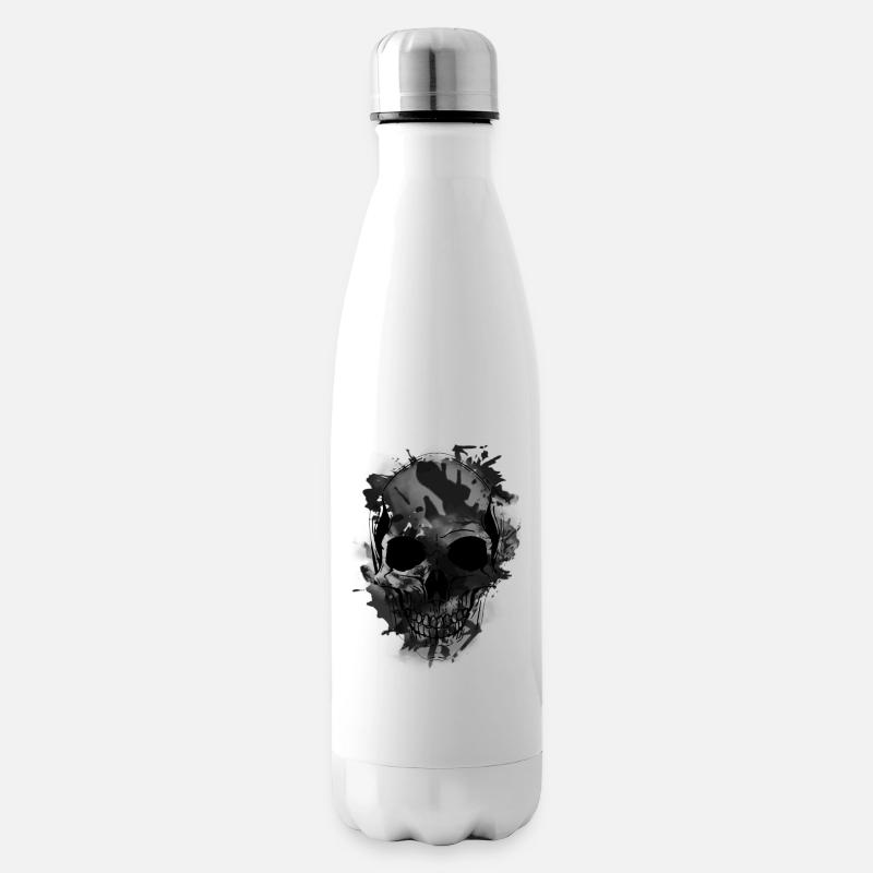 Totenkopf - Isolierflasche - Weiß