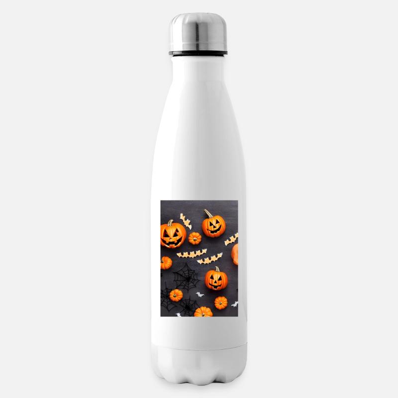 Halloween-Kürbis - Isolierflasche - Weiß