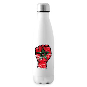 Drapeau du Maroc Poing Main Utilisé Symbole - Bouteille isotherme - blanc - Droite
