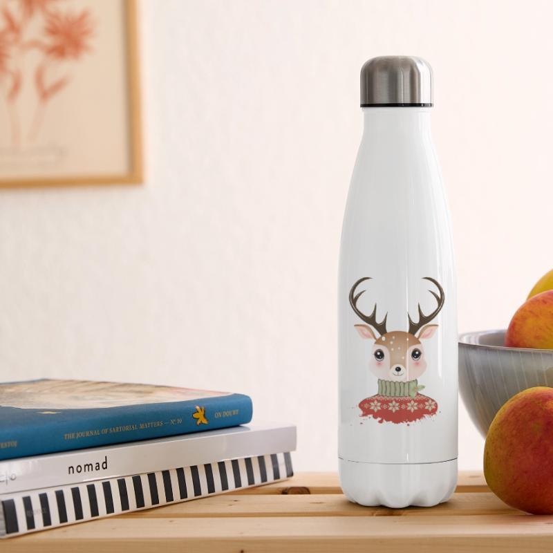 cerf chic mignon avec pull de Noël Bouteille isotherme