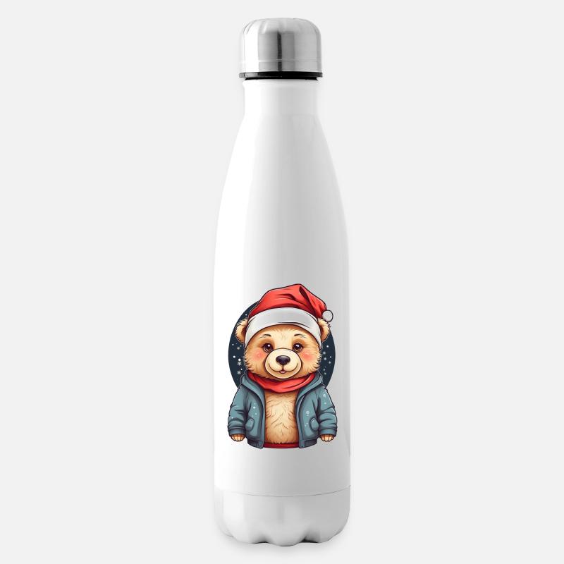 Ours en peluche de Noël - Bouteille isotherme - blanc