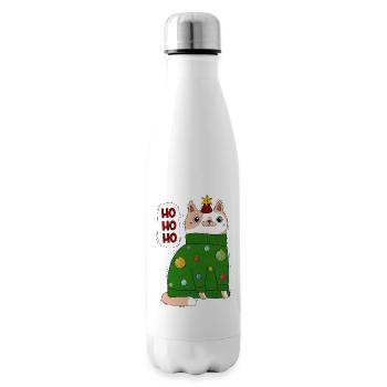 Chat en pull de Noël - Bouteille isotherme - blanc - Droite