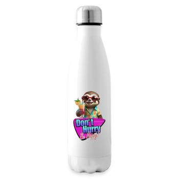 Ne vous dépêchez pas d’être heureux mignon petit paresseux hawaïen - Bouteille isotherme - blanc - Droite
