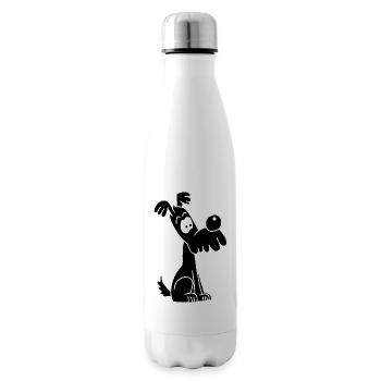 Lustiger und niedlicher schwarzer Hund - Isolierflasche - Weiß - Rechts