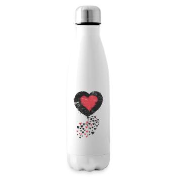 Heart Balloon with Surrounding Black and Red heart - Insulated Water Bottle - white - Right