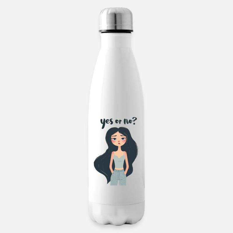 Yes or No? - Insulated Water Bottle - white
