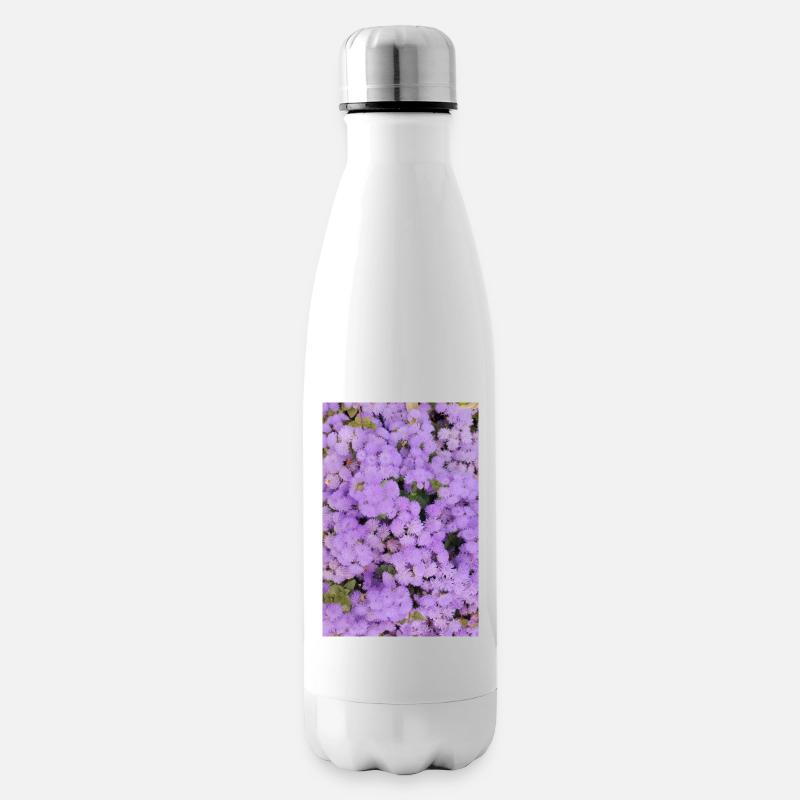 Fluffige Pomponblütenmeer - Isolierflasche - Weiß